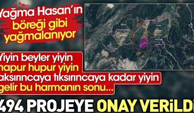 494 projeye onay verildi. Yağma Hasan’ın böreği gibi yağmalanıyor