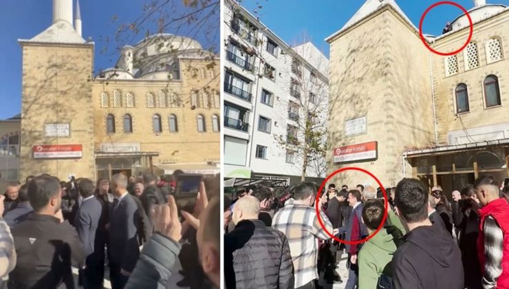 Cami çatısına çıkan vatandaş, Ali Babacan’ı protesto etti