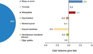 En yüksek gelir kümesinin toplam gelirden aldığı hisse %49,8 oldu