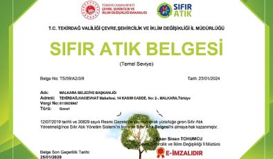 Sıfır atık dokümanını Malkara’ya kazandırdık