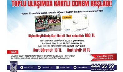 Lüleburgaz’da toplu ulaşımda elektronik kart periyodu başladı