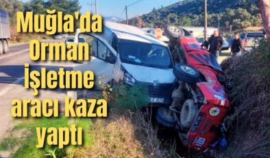 Muğla’da Orman İşletme aracı kaza yaptı