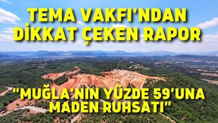 TEMA Vakfı’ndan dikkat çeken rapor “Muğla’nın yüzde 59’una maden ruhsatı”