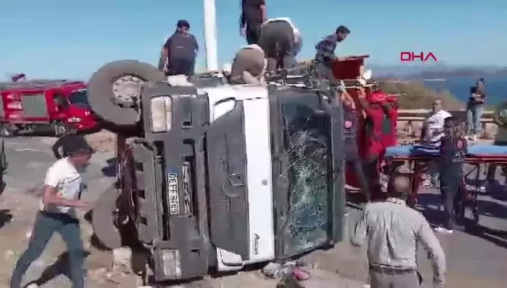 Bodrum’da Hafriyat Kamyonu Kazası: Şoför Yaralandı
