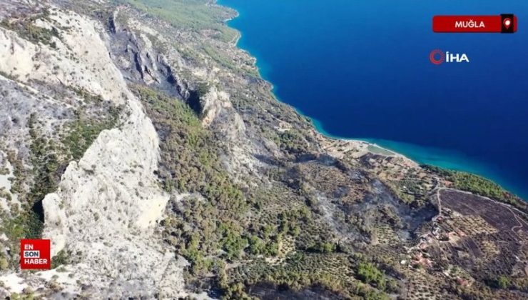 Gökova’da alevlerin önünü kesmek için 6,5 kilometre yangın şeridi açıldı