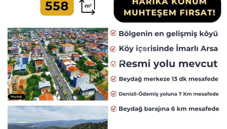 İzmir Beydağ Yağcılar’da İmarlı Arsa: 558 m² Harika Konum ve Yatırım Fırsatı