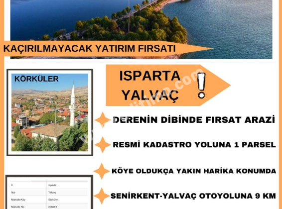 Isparta Yalvaç’ta Müstakil Tapulu Tarla: 15.333 m² Yatırım Fırsatı