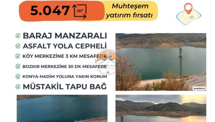 Konya Bozkır Yelbeği’nde 5.047 m² Müstakil Tapulu Arazi: Muhteşem Yatırım Fırsatı