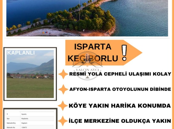 Isparta Keçiborlu’da 5.255 m² Yatırımlık Tarla