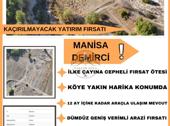 Manisa Demirci’de İlke Çayı’na Cepheli Yatırımlık Tarla