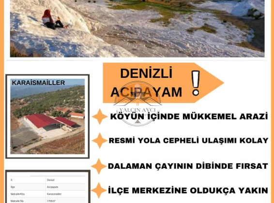 Denizli Acıpayam Karaismail Köyü’nde Yatırımlık Tarla Fırsatı