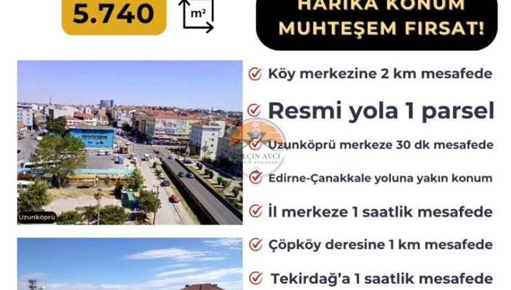 Edirne Uzunköprü Yağmurca’da Yatırımlık Müstakil Tapulu Tarla