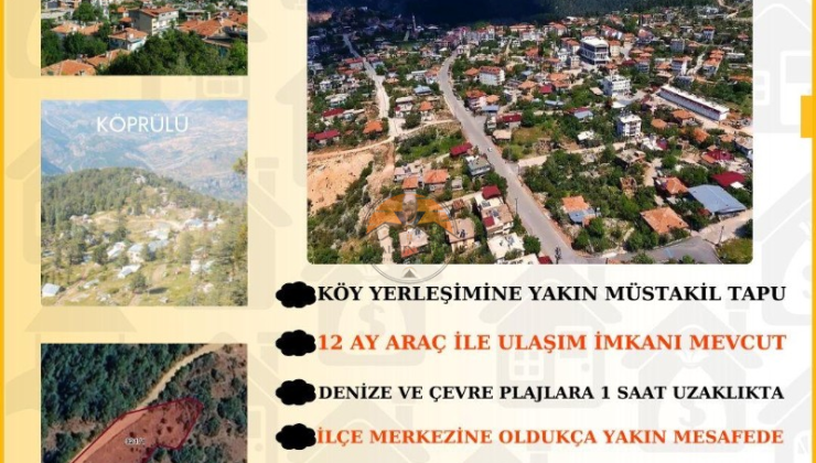 Antalya Gündoğmuş’ta Yatırımlık Müstakil Tapulu Tarla