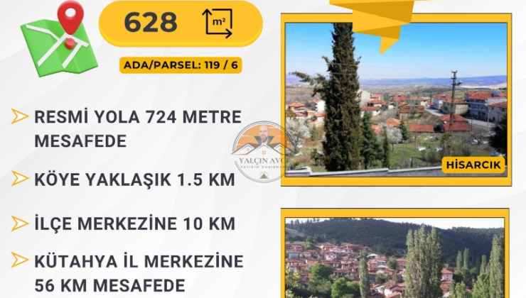 Kütahya Hisarcık Şeyhçakır’da Yatırımlık Fırsat Tarla
