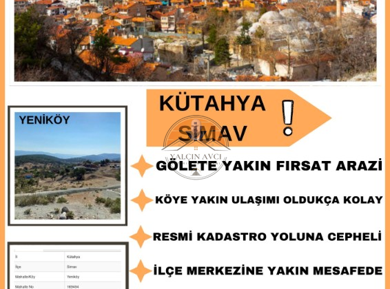 Kütahya Simav’da Gölete Yakın Yatırımlık Arazi