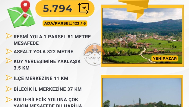 Bilecik Yenipazar Esenköy’de Yatırımlık Arsa