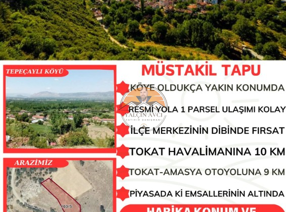 Tokat Pazar Tepeçaylı’da 2.262 m² Müstakil Tapulu Tarla – Kaçırılmayacak Yatırım Fırsatı