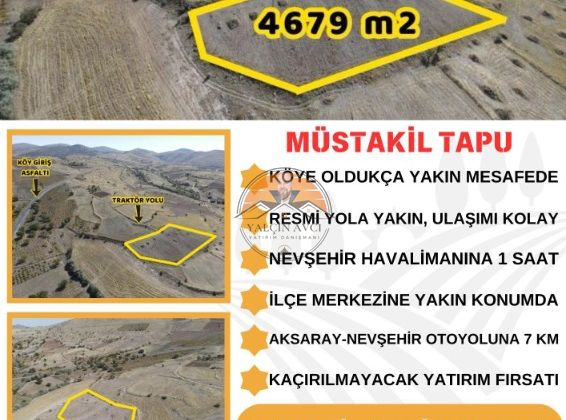 Nevşehir Acıgöl’de 4.680 m² Müstakil Tapulu Tarla – Yatırım İçin Eşsiz Fırsat