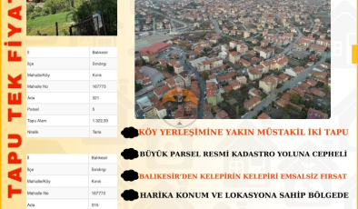 Balıkesir Sındırgı Kınık’ta Müstakil İki Tapulu Yatırımlık Tarla – Kaçırılmayacak Fırsat