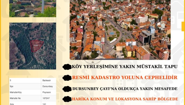 Balıkesir Dursunbey Poyracık’ta Yatırımlık Müstakil Tapulu Tarla – Kaçırılmayacak Yatırım Fırsatı